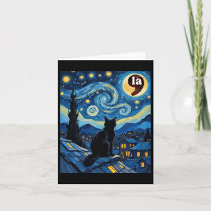 Cartão Starry Night Black Cat Comma La Kamala Harris 1