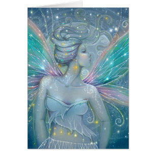 Cartão Starry Night Fairy Fantasy Art de Molly Harrison