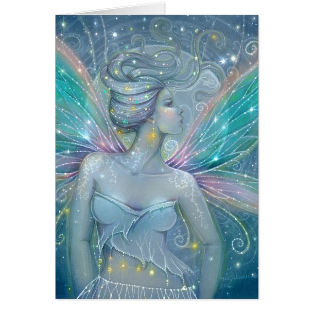 Cartão Starry Night Fairy Fantasy Art de Molly Harrison (Frente)