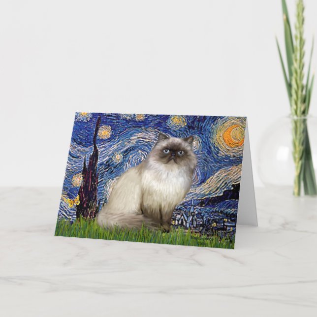 Cartão Starry Night - Himalaia cat 7 (Frente)