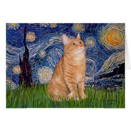 Cartão Starry Night - Orange Tabby 46