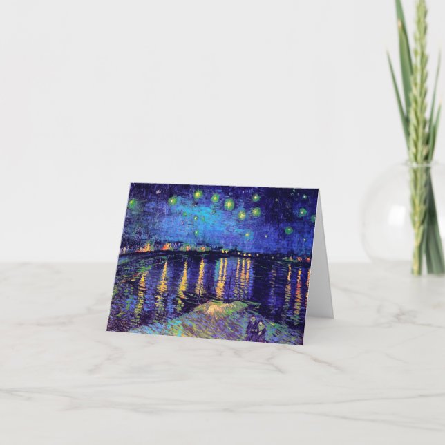 Cartão Starry Night Over the Rhone Van Gogh Fine Art (Frente)