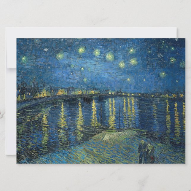 Cartão Starry Night Over the River Rhone (por van Gogh) (Frente)