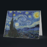 Cartão "Starry Night" por Van Gogh<br><div class="desc">Este design apresenta uma reprodução inalterada e sem edição,  de alta resolução,  da famosa pintura "Noite Estrelada" de Van Gogh.</div>