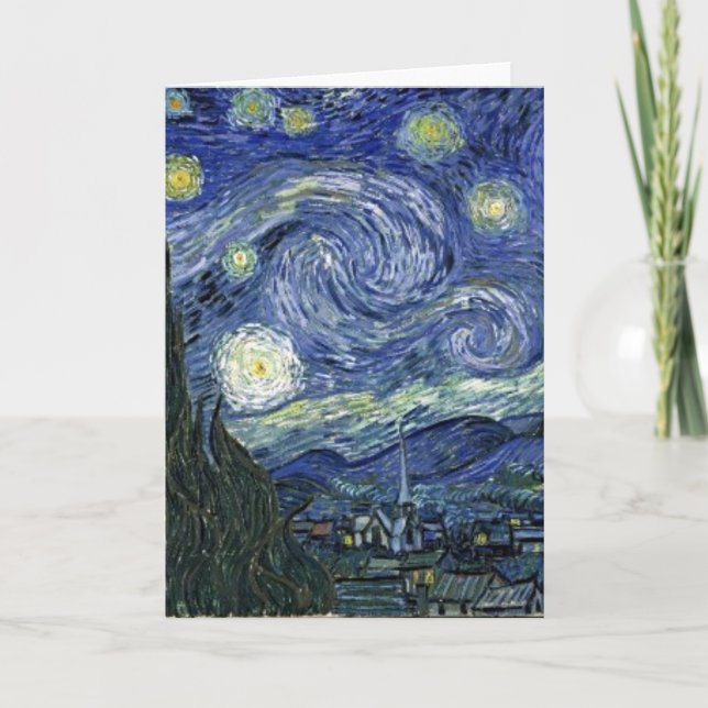 Cartão Starry Night por Van Gogh (Frente)