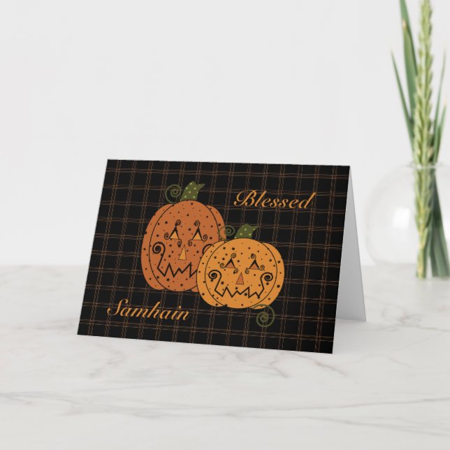 Cartão Starry Night Pumpkins Card (Frente)