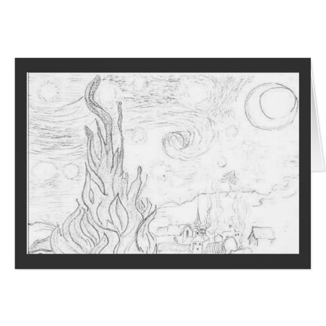 Cartão Starry Night Remake-Vincent van Gogh (Frente Horizontal)