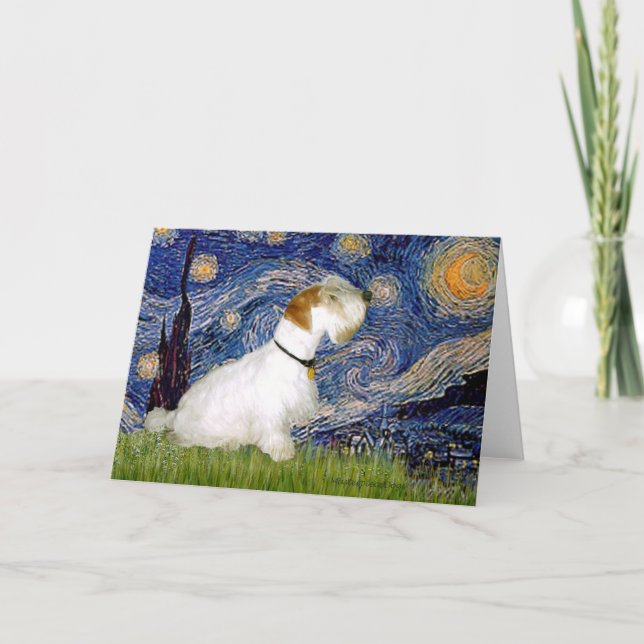 Cartão Starry Night - Sealyham Terrier (L) (Frente)