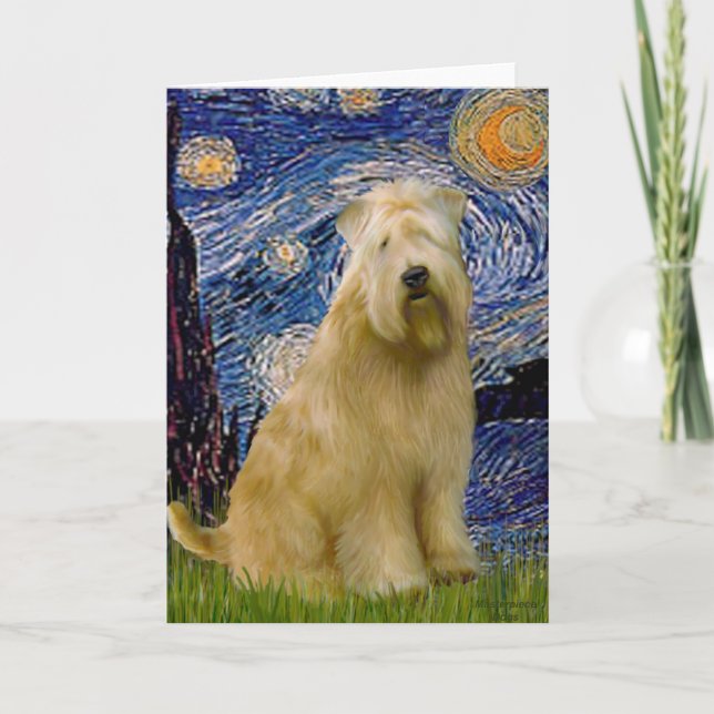 Cartão Starry Night (V) - Wheaten Terrier (Frente)