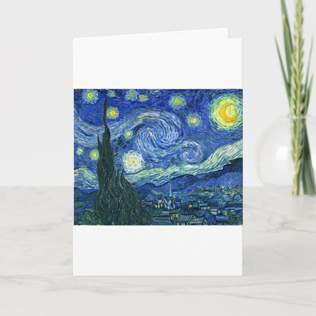 Cartão Starry Night ~ Van Gogh (Frente)