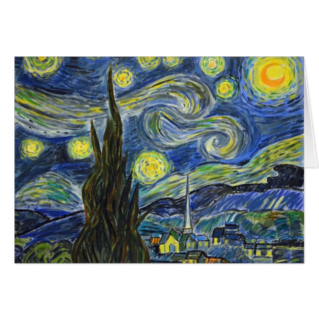 Cartão Starry Night, Van Gogh (Frente Horizontal)