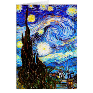 Cartão Starry Night Van Gogh Fine Art