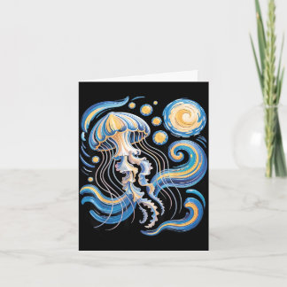 Cartão Starry night van gogh jellyfish scuba diving surf