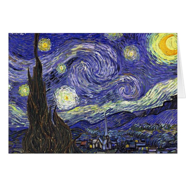 Cartão Starry Night, Vincent Van Gogh. (Frente Horizontal)