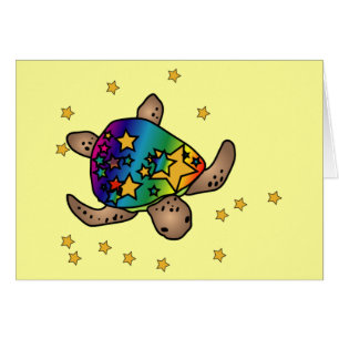 Cartão Starry Rainbow Turtle Card