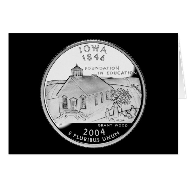 Cartão State Quarter of Iowa Reverse Side Faux (Frente Horizontal)