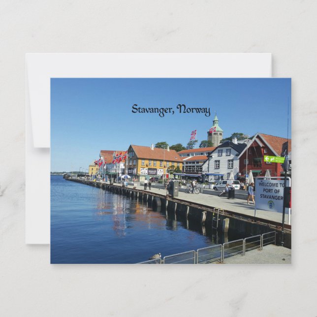 Cartão Stavanger, fotografia cênica da Noruega (Frente)