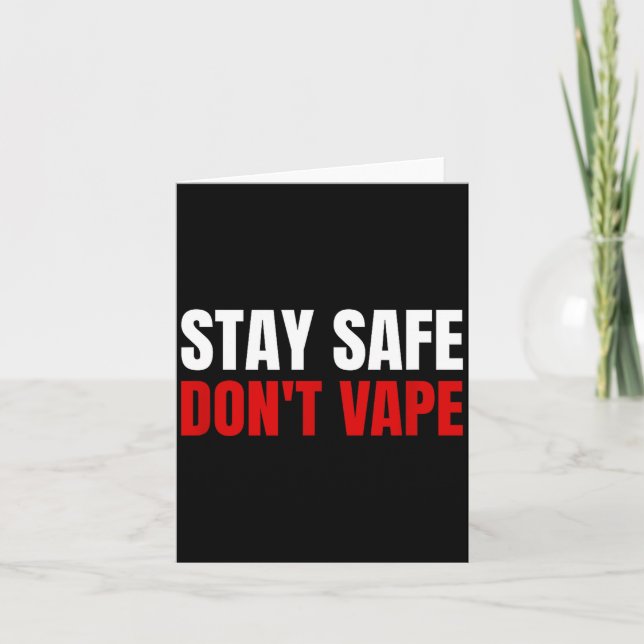 Cartão Stay Safe Don't Vape Anti-vang  (Frente)