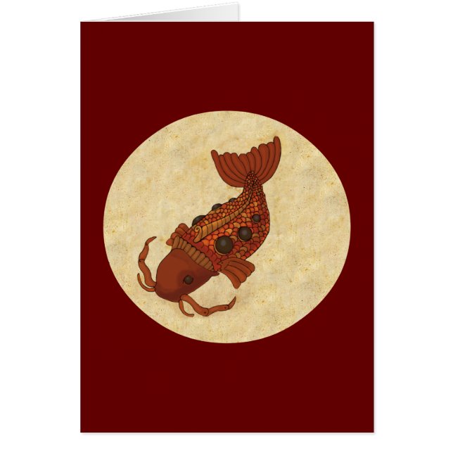 Cartão Steampunk Koi (Frente)