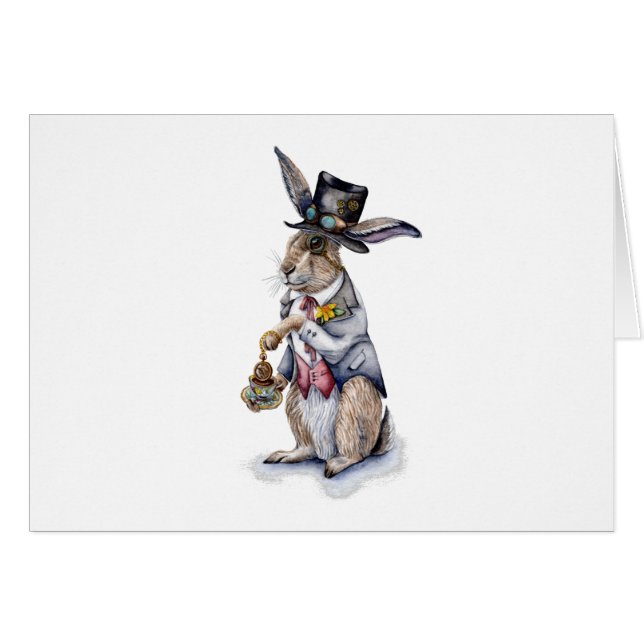 Cartão Steampunk March Hare (Frente Horizontal)