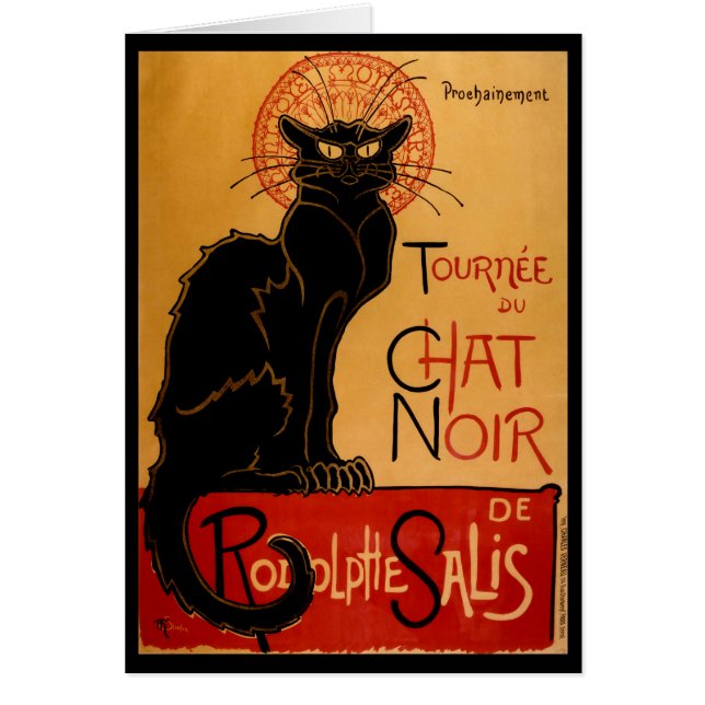Cartão Steinlen's Le Chat Noir (Frente)