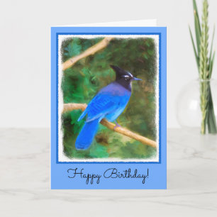 Cartão Steller's Jay Painting - Original Bird Art