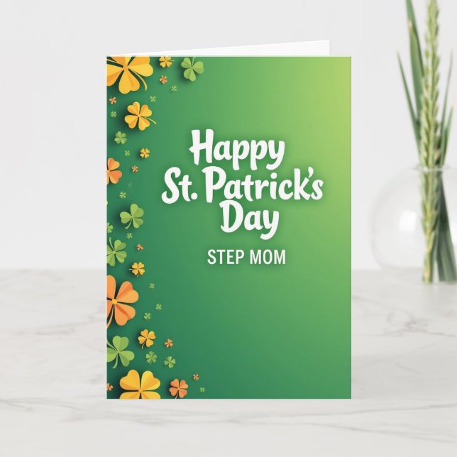 Cartão Step Mom St Patricks Day Card (Frente)