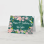 Cartão Step Sister 34th Birthday Green Flowers<br><div class="desc">Junte-se à comemoração do 34º aniversário da sua doce irmã. Agora,  você deveria estar pronto para lhe dar este cartão para expressar suas saudações e compartilhar um bom desejo para ela no seu dia especial.</div>