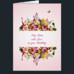 Cartão Step Sister Birthday Belo Buquê<br><div class="desc">Um belo cartão de aniversário para uma irmã mais velha. Um buquê é dividido por palavras de amor desejando um feliz aniversário. Tudo em um delicado fundo rosa. Um belo cartão de aniversário tradicional que dará alegria real.</div>