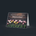 Cartão Stepmother or Stepmom Happy Mothers Day<br><div class="desc">Stepmother or Stepmom,  however you would like it to read,  you can change the cover wording,  font and color too. Pretty Happy Mother's Day card with spring bulbs and country wood background.</div>