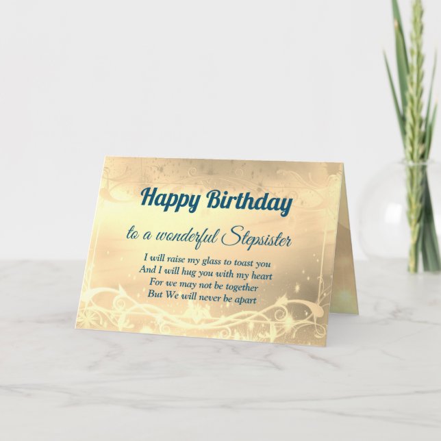 Cartão Stepsis de Aniversário da Distância Feliz (Frente)