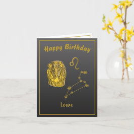 Cartão Sternzeichen Löwe, gold -