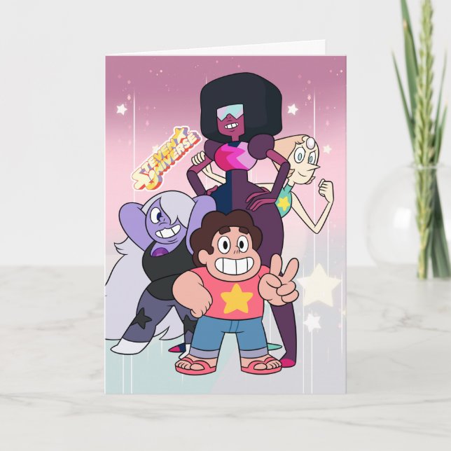 Cartão Steven Universe | Grupo Crystal Gem Pose (Frente)