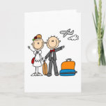 Cartão Stick Figure Wedding Honeymoon T-shirts e presente<br><div class="desc">Mantenha-se na Figura das Camisas de Honestidade,  canecas,  cartões,  adesivos,  ímanes,  sacos de tote,  guardas,  chaveiros,  placematas,  ligantes e mais com uma noiva de figura de palito e um noivo que embarcam em sua lua de mel depois de se casarem!</div>