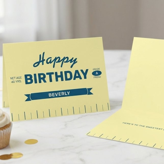 Cartão Stick of Butter Personalized Yellow Fun Birthday (Butter them up with this funny personalized stick of butter birthday card!)