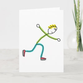 Cartão Stickman de Patinação no Gelo