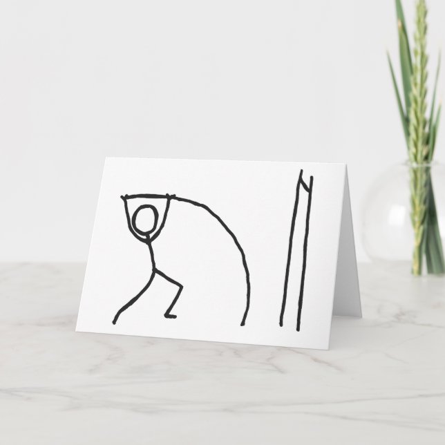 Cartão Stickman de Salto com Vara (Frente)