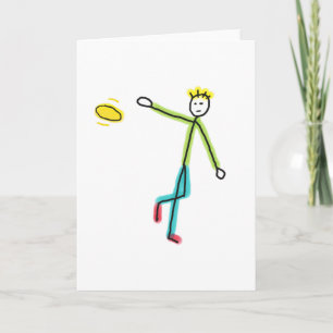 Cartão Stickman Lançador de Frisbee