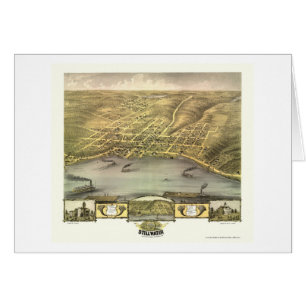 Cartão Stillwater, mapa panorâmico do manganês - 1870