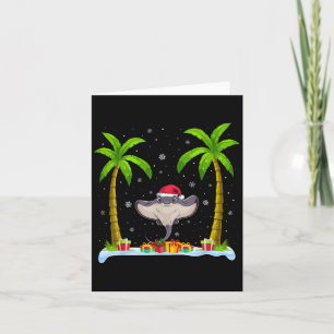 Cartão Stingray Santa Hat Palm Tree Beach Xmas Pajama
