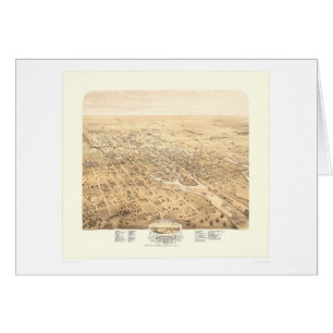 Cartão Stockton, mapa panorâmico 1870 de CA (1667A) -