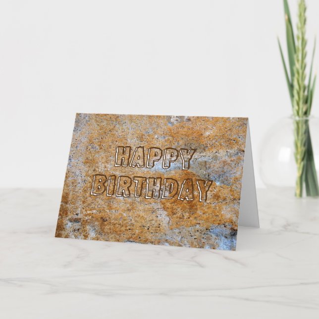 Cartão Stone Age Happy Birthday (Frente)