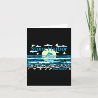 Cartão Stone Harbor NJ Golfinho Pelicano Ondas Praia