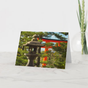 Cartão Stone Lantern e Torii Gate