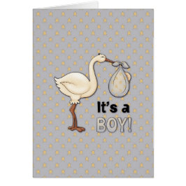 Cartão Stork with Baby Boy