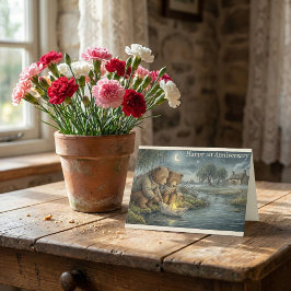 Cartão Storybook Bears Paper Boat | 1st Anniversary