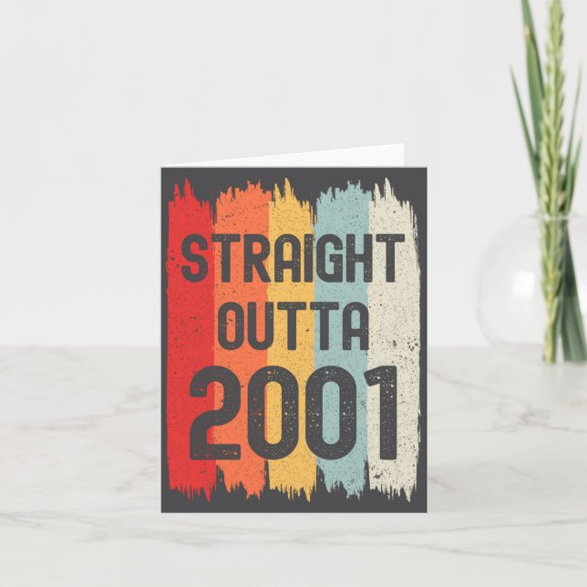 Cartão Straight Outta 2001 Funny Retro Birthday Awesome S (Frente)