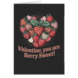 Cartão Strawberry Berry Sweet Kids Valentines Day