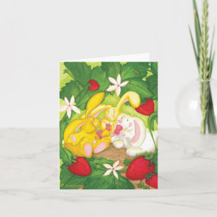Cartão Strawberry Bunny Tea / Notecard