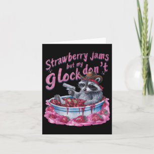 Cartão Strawberry Jams Mas Meu Não Engraçado Raccoon